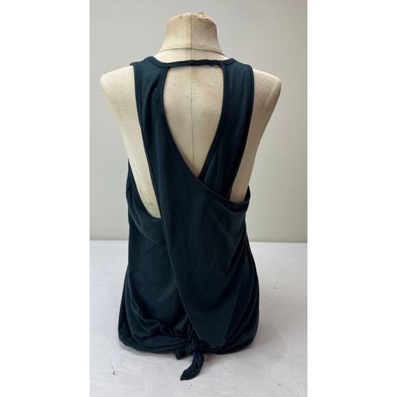 Athleta Tank Top Soft Racerback Open-Back Design Green Draped Size Small - Picture 1 of 8